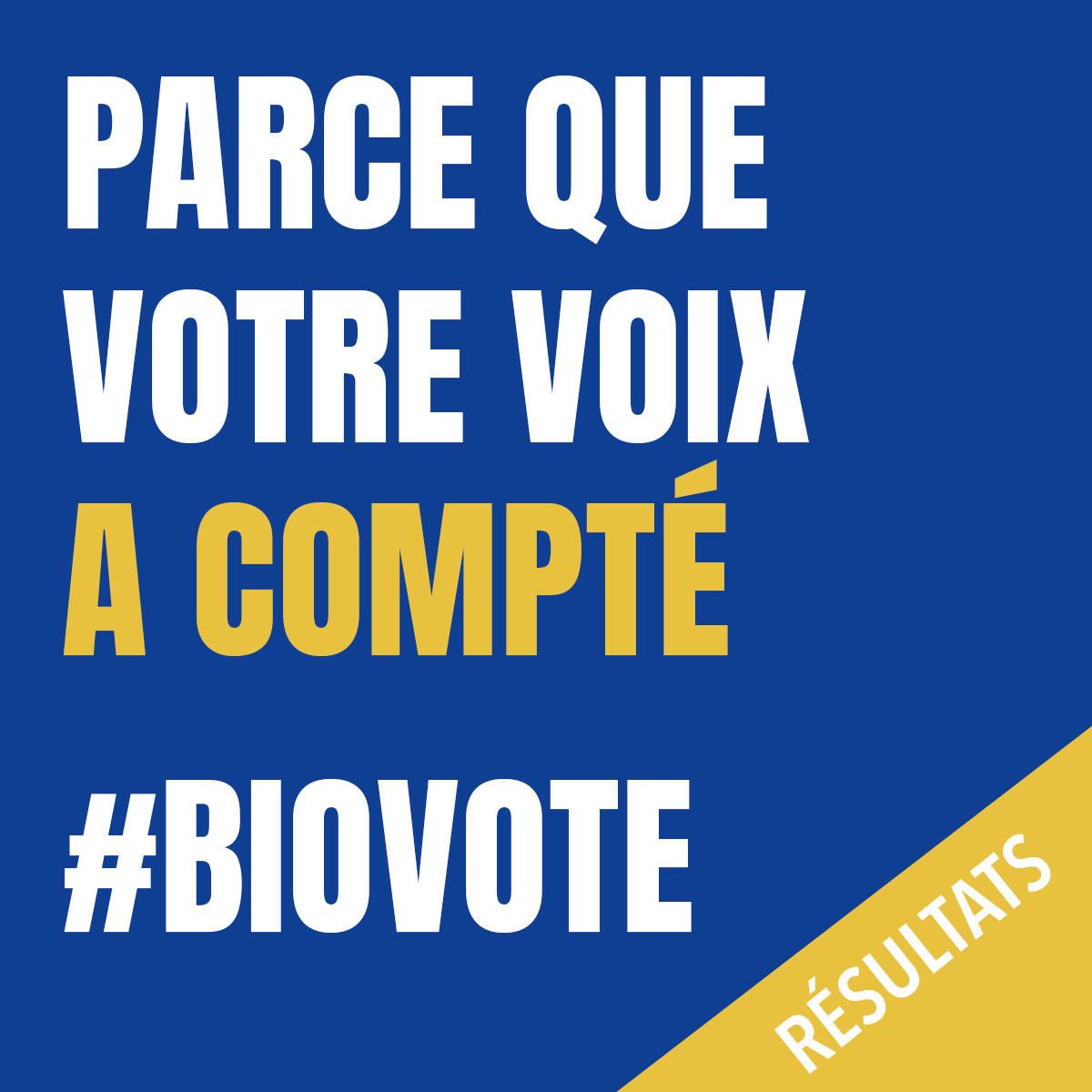 Parce que votre voix a compté : résultats du Biovote Parce que votre voix a compté : résultats du Biovote