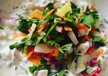 Raïta de légumes au soja Raïta de légumes au soja