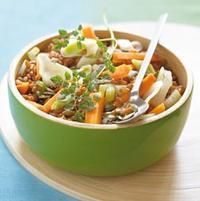 Epeautre et légumes vapeur, en salade Epeautre et légumes vapeur, en salade