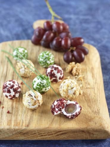 Billes de raisins au chèvre Billes de raisins au chèvre